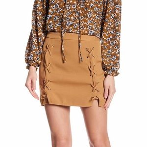 Lace up mini skirt
